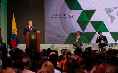 "Nuestro propósito es que esa meta nacional de ser un país de ingreso alto, se afiance, se consolide y se pueda materializar en este Gobierno', afirmó el presidente al intervenir en el acto de presentación del Informe Nacional de Competitividad 2019. Presidencia