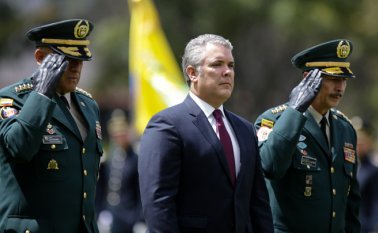 El presidente Iván Duque inició felicitando a la Policía por los 128 años de existencia. Colprensa
