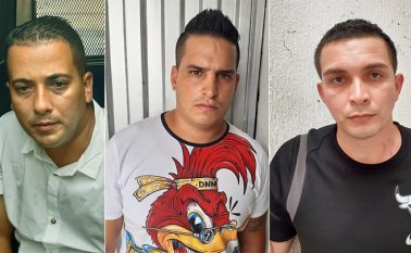 Ángel Antonio Briceño, Yonny Alexander Pallares y Marco Antonio Labrador. Policía Nacional
