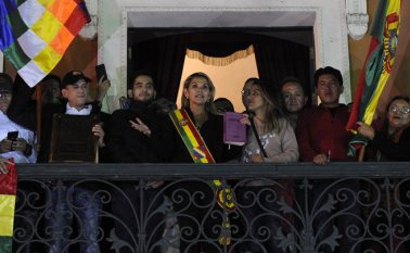 Presidenta interina de Bolivia, Jeanine Áñez. AFP