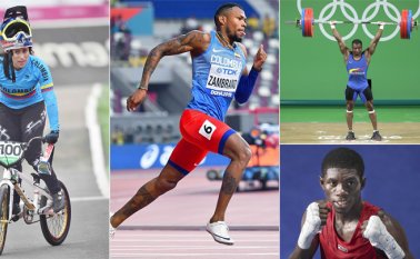 Mariana Pajón (BMX), Anthony Zambrano (atletismo), Yuberjén Martínez (boxeo) y Óscar Figueroa (pesas).  Colprensa