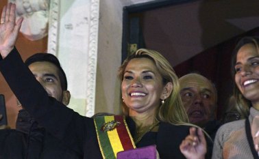Presidenta interina de Bolivia, Jeanine Áñez. AFP
