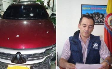 El automotor presenta 8 impactos tanto en la parte delantera y trasera. Cortesía