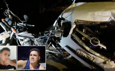 Fueron embestidos por una camioneta Mazda blanca.
Cortesía