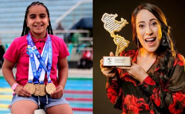 Sara Vargas y Mariana Pajón. Panam Sports