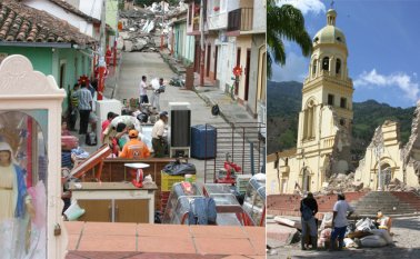 Desde el 16 de diciembre se empezaron a agrietar, caer y desaparecer las casas de Santa Anita, Nueva Granada, Casa Teja, San José. Del cataclismo no se salvaron ni la iglesia ni el hospital. Archivo