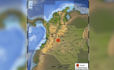 Los municipios cercanos del movimiento telúrico fueron Lejanías (Meta) a 19 km, Mesetas (Meta) a 20 km, San Juan de Arama (Meta) a 37 km. Servicio Geológico Colombiano
