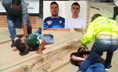 En el barrio Llanitos de Los Patios fueron capturados Alexander Duarte Contreras y Freddy Rojas Garavito, presunto segundo cabecilla y el negociador de la banda delincuencial 'Los Mochos'. Policía Nacional