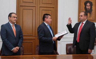 Gregorio Angarita Lamk fue reelegido como director de Corponor el 29 de octubre de 2019, se posesionó el 27 de diciembre en la ceremonia en que estuvieron presentes el ahora gobernador Silvano Serrano, y Anelfi Balaguera quien en ese momento estaba encargado de la Gobernación. Archivo