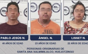 Gilberto Higuera Bernal, encargado de despacho de la Fiscalía estatal, informó que se registraron tres inmuebles en los que hallaron pertenencias de las cuatros víctimas. En la foto, los presuntos responsables. Cortesía