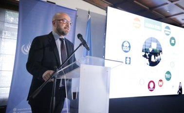 Alberto Brunori, representante de la Alta Comisionada de la ONU para los Derechos Humanos, entaregó el informe sobre Colombia.
AFP