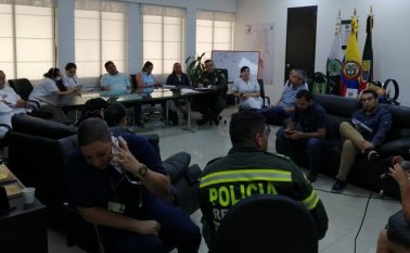 Reunión entre diversas autoridades, para tratar el tema del coronavirus en la ciudad. Laura Serrano