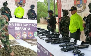 La ubicación del arsenal en este municipio del Catatumbo se logró por labores de inteligencia. Ejército Nacional