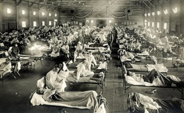 Pacientes de la epidemia de gripe de 1918 en el hospital estadounidense de Fort Riley, donde se registraron los primeros casos. Tomada de National Geographic | SPL-AGE Fotostock