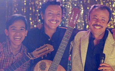 Juan David Aparicio Cárdenas con Alejandro Gómez Jaramillo y Alex Páez. Cortesía