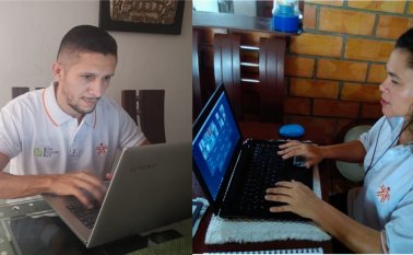 Instructores de la Regional Norte de Santander, se conectan con sus aprendices desde la casa mediante las nuevas tecnologías de información. Cortesía