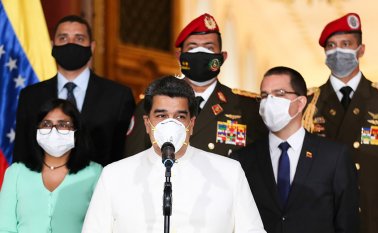 Nicolás Maduro y sus personas más allegadas. AFP