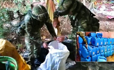 Las estructuras contaban con gran cantidad de equipos, maquinaria y elementos. Ejército Nacional