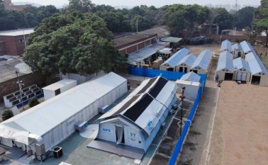 En el Hospital Erasmo Meoz se están habilitando carpas para la atención de pacientes con síntomas de COVID-19. Hay zonas para niños y adultos. Cortesía