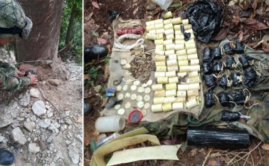 En las instalaciones había 16 artefactos explosivos improvisados con sistema de activación de presión y alivio de tensión. Ejército Nacional