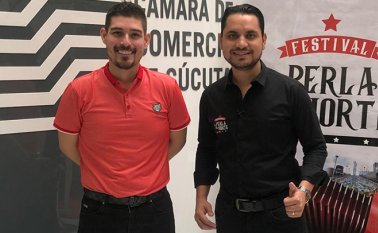 Lucho Rojas y José Luis Rodríguez, organizadores del Festival Vallenato en su cuarta versión. Colprensa