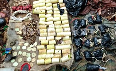 Artefactos explosivos hallados. Cortesía