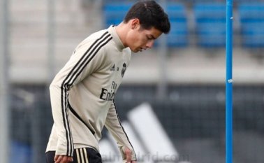 James Rodríguez reinicia entrenamiento con el Real Madrid. AFP