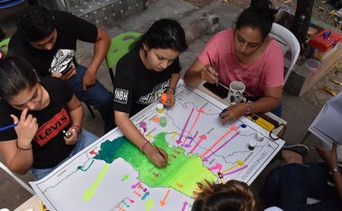Los jóvenes identificaron su territorio por medio de ejercicios cartográficos en todo el departamento.   Cortesía