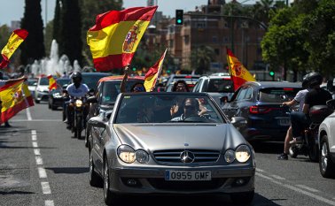 Las calles de Madrid se llenaron de protestantes.  AFP