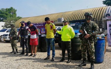 El material incautado fue dejado a disposición de las autoridades. Cortesía