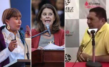 Alicia Arango y Marta Lucía Ramírez pide investigar al supuesto líder indígena Roberto Barroso y al humorista Fabio Zuleta (derecha). Archivo