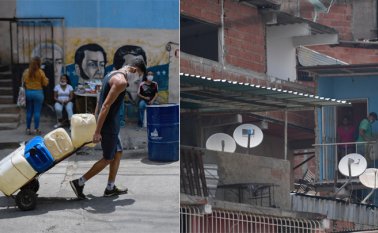 En Caracas venden el bidón de 20 litros de agua potable en 30.000 bolívares (unos 15 céntimos de dólar). La salida de DIRECTV supone una catástrofe para sus 6,5 millones de abonados venezolanos. AFP