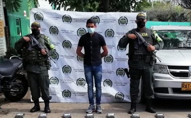 Captura por comercializar cocaína.  Cortesía Policía