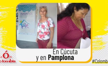 La santandereana Angélica Lamus, en Cúcuta, y la pamplonesa Martha Duque, en su municipio natal,  trabajan por los inmigrantes. Cortesía