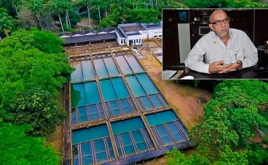 Planta de tratamiento del pórtico, en donde este año se inaugurará un plan de expansión que le permitirá aumentar la producción de líquido para Cúcuta. En el recuadro, Hugo vergel, gerente general de la empresa Aguas Kpital Cúcuta. Cortesía