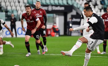 El astro portugués cristiano ronaldo falló un penalti al minuto 15 de la primera mitad en el empate sin goles que le significó el pase a la final de la copa italiana a la Juventus. AFP