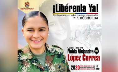 Cabo del Ejército Nubia Alejandra López Correa. Cortesía