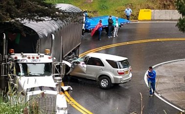 El accidente ocurrió en una curva de la vía Pamplona-Bucaramanga. Tomada de Facebook