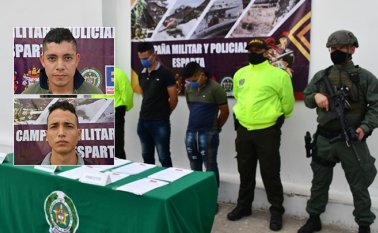 Hasta el asentamiento San Gerónimo de Cúcuta la Sijín capturó a estos dos hombres señalados de ser integrantes de Los Pelusos. Policía y Ejército
