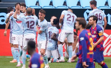 Un golazo de tiro libre de iago aspas dio el empate al Celta sentenciando un resultado que favorece al Real Madrid en la disputa por el título. AFP