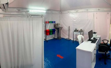 Zona de expansión que atenderá a los pacientes contagiados por la COVID-19. Cortesía