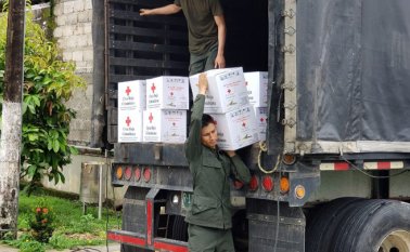 Las alcaldías coordinarán las entregas de las ayudas de Ecopetrol y Cenit con representantes de la Cruz Roja Colombiana. Cortesía