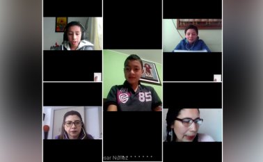 Los estudiantes,maestros y representante de Corponor participaron en una de las charlas virtuales. Cortesía
