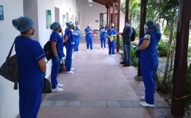 Los planes de desinfección de sedes oficiales se cumplieron en los últimos días en la Secretaría de Salud de Cúcuta. Cortesía