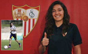 La colombiana (centro) ya comenzó los entrenamientos con su nuevo club, en el que espera cumplir una destaca actuación. Archivo / La Opinión