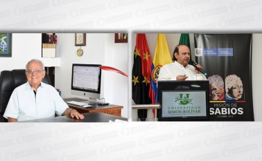 Carlos Corredor Pereira y Valmore José Pirela, vicerrector de la Universidad Simón Bolívar, sede Cúcuta; y director del Instituto de Investigación de la Unisimón, respectivamente. Cortesía