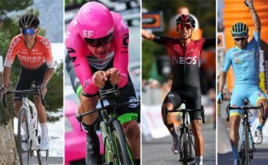 Ciclistas colombianos: Nairo Quintana, Rigoberto Urán, Egan Bernal y Miguel Ángel ´Supermán´ López. Archivo / La Opinión