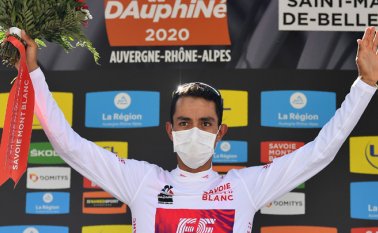 El colombiano Daniel Martínez ocupa el puesto quinto en la clasificación general. AFP