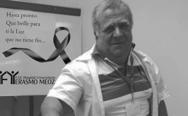 Los trabajadores del Hospital Universitario Erasmo Meoz (Huem) de Cúcuta lloran la partida de Roberto Claro. Hospital de Cúcuta
