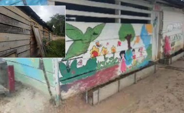 La sede educativa El Recreo fue construida por la comunidad quien vio la necesidad de una escuela en la zona, ya que las autoridades municipales y departamentales no invirtieron en ello.  Cortesía